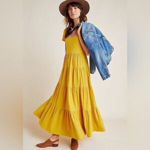Anthropologie Maeve Sunny Yellow Maxi Dress